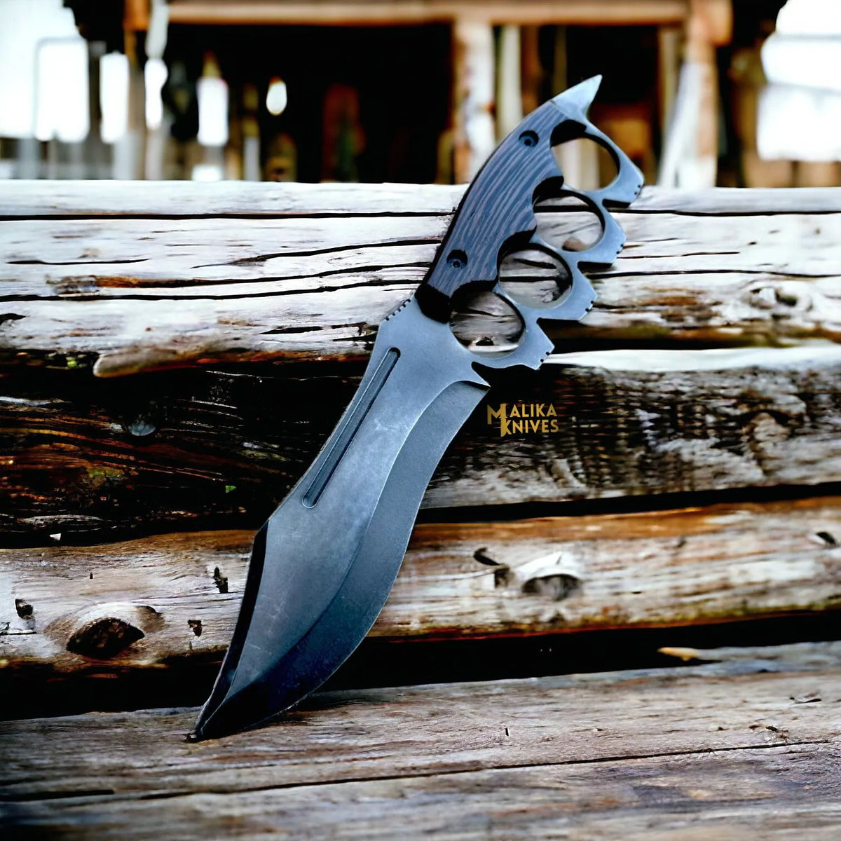 D2 Knuckle Bowie Knife – Superior Craftsmanship with Wenge Wood Handle - RFE Marketing Ventures