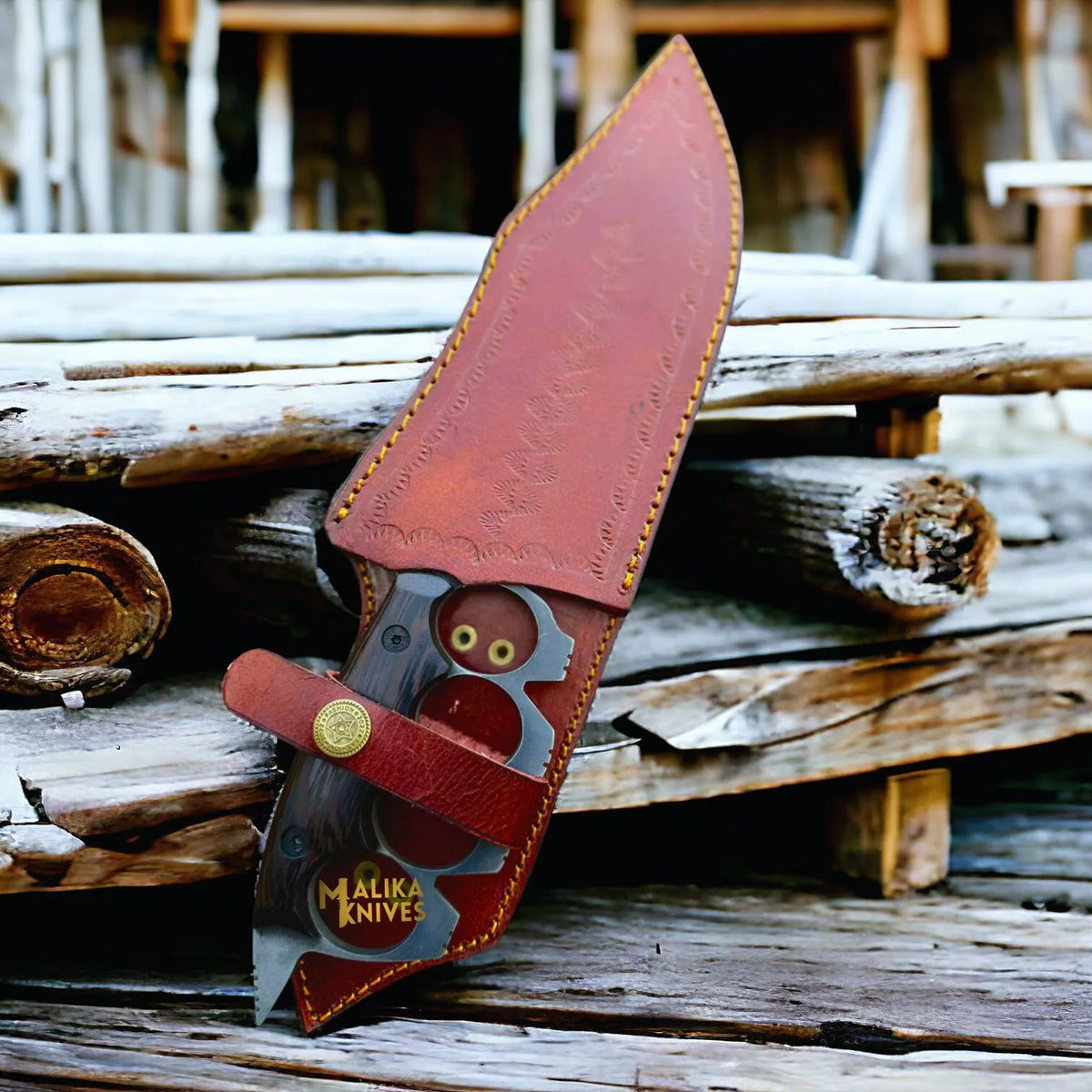 D2 Knuckle Bowie Knife – Superior Craftsmanship with Wenge Wood Handle - RFE Marketing Ventures