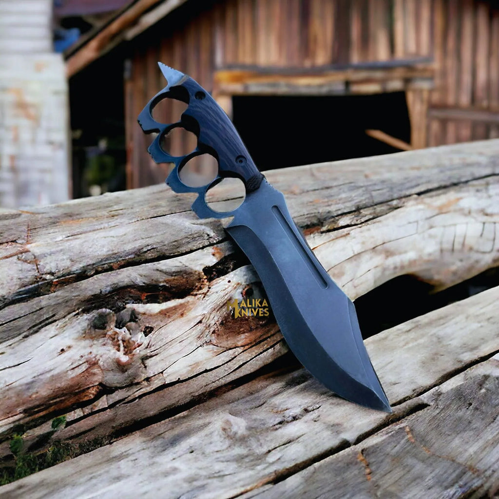 D2 Knuckle Bowie Knife – Superior Craftsmanship with Wenge Wood Handle - RFE Marketing Ventures
