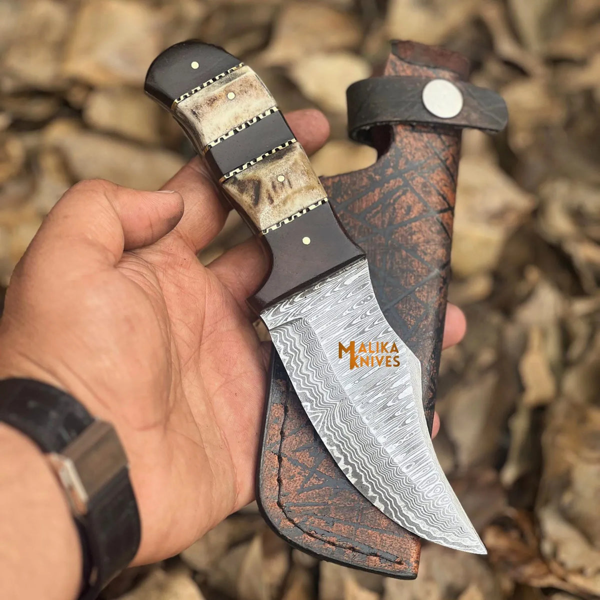 Experience Excellence with Our Damascus Stag Skinner Knife – The Ultimate Outdoor Companion - RFE Marketing Ventures