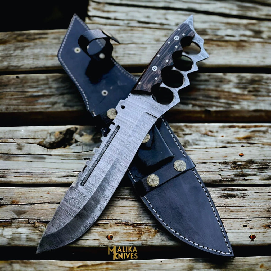 Elevate Your Craftsmanship with the Damascus Knuckle Bowie Knife - RFE Marketing Ventures