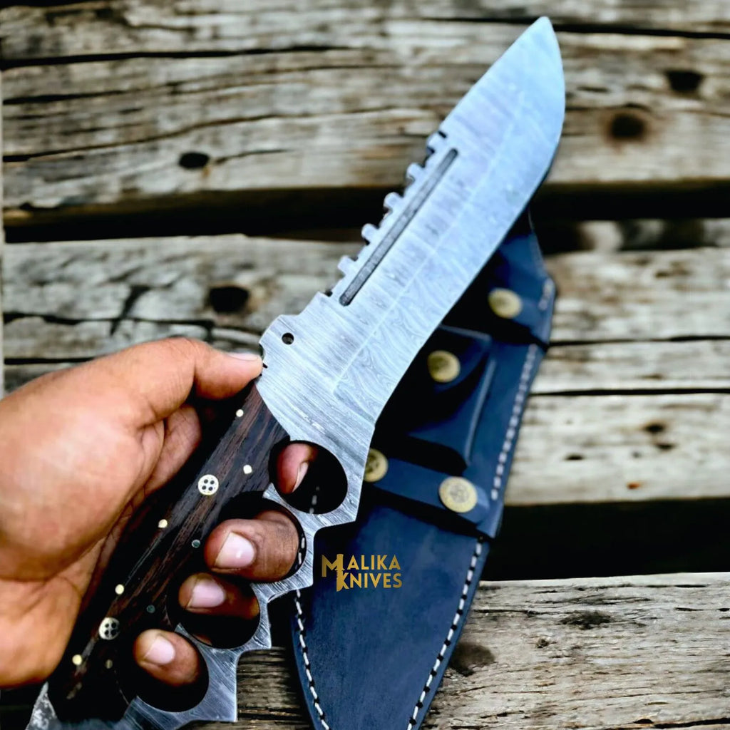 Elevate Your Craftsmanship with the Damascus Knuckle Bowie Knife - RFE Marketing Ventures