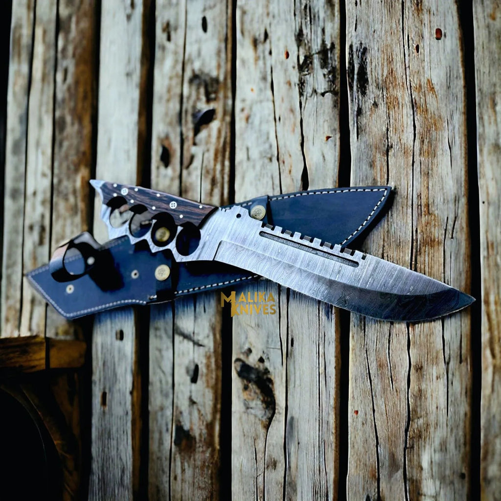 Elevate Your Craftsmanship with the Damascus Knuckle Bowie Knife - RFE Marketing Ventures