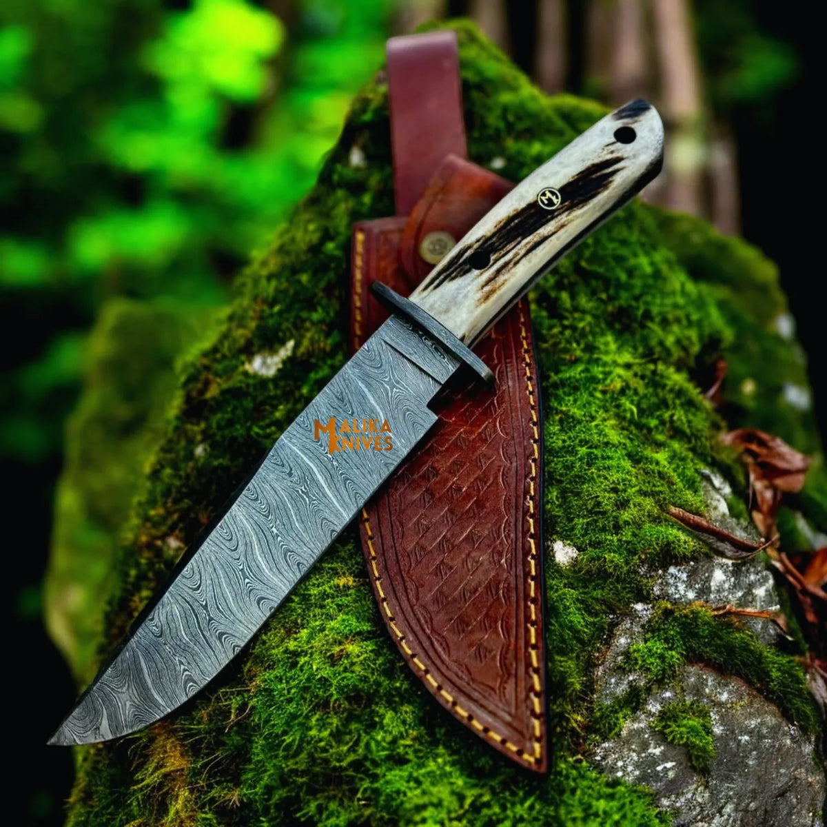 Exceptional Damascus Stag Handle Bowie Knife – Timeless Craftsmanship Meets Functionality - RFE Marketing Ventures
