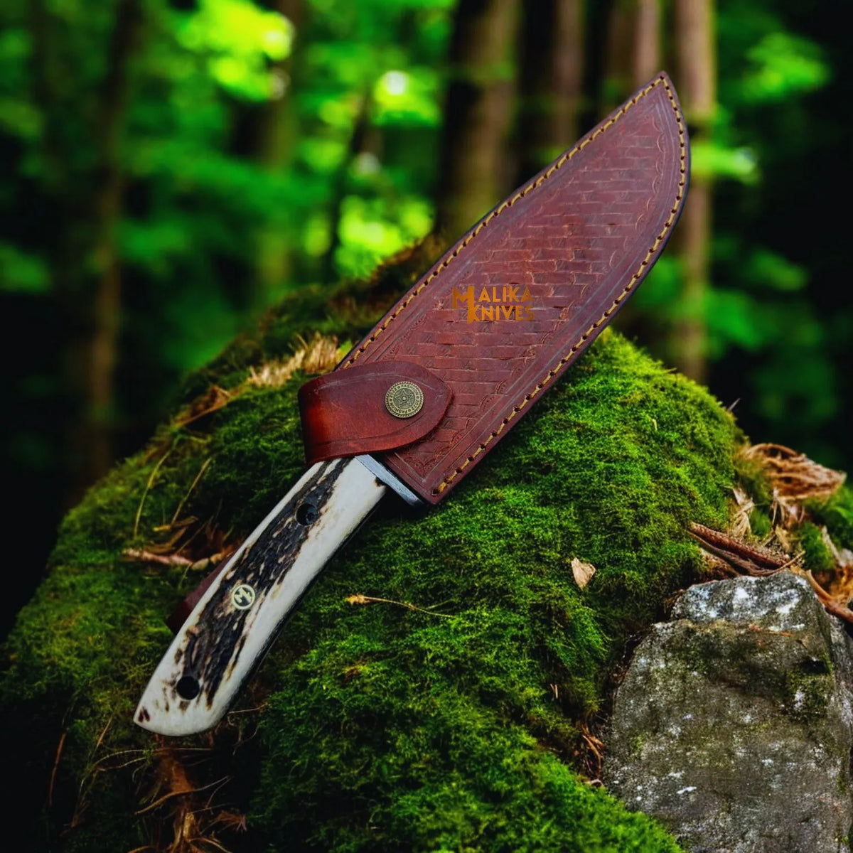 Exceptional Damascus Stag Handle Bowie Knife – Timeless Craftsmanship Meets Functionality - RFE Marketing Ventures