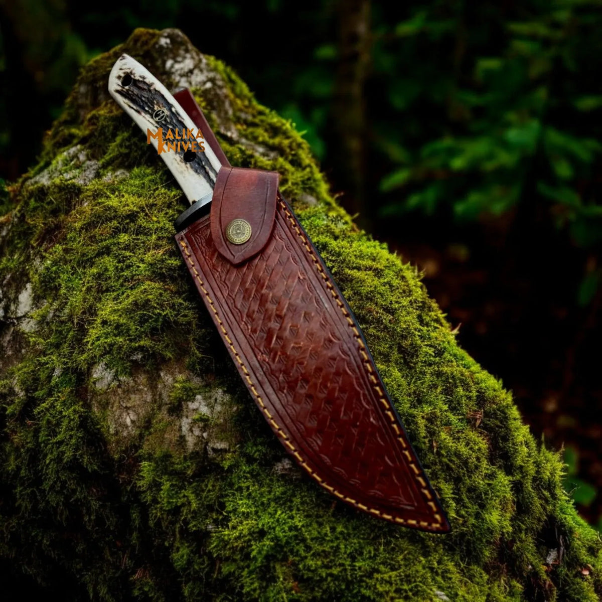 Exceptional Damascus Stag Handle Bowie Knife – Timeless Craftsmanship Meets Functionality - RFE Marketing Ventures