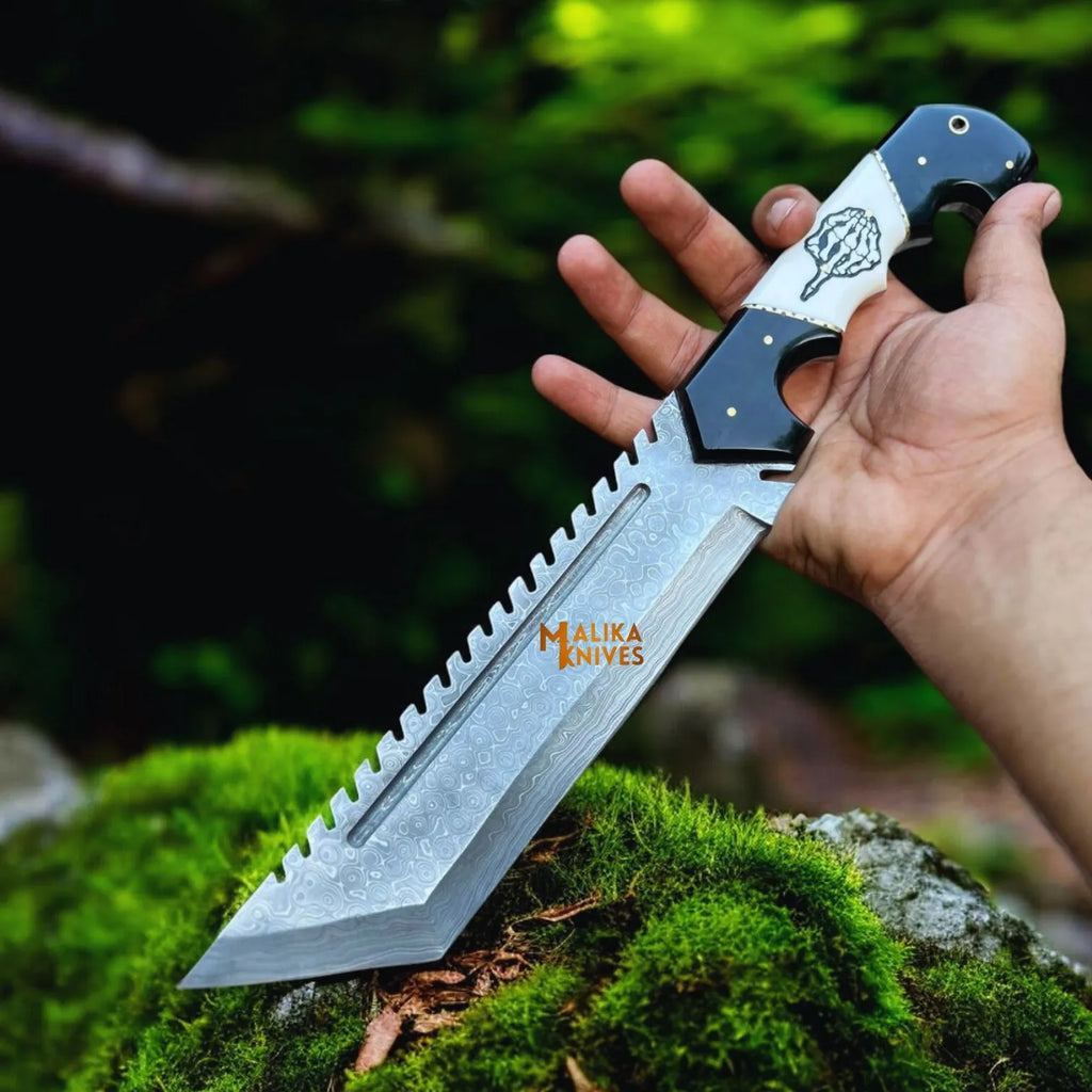 Experience the Power of the Damascus Tracker Bowie Knife for Outdoor Adventures - RFE Marketing Ventures