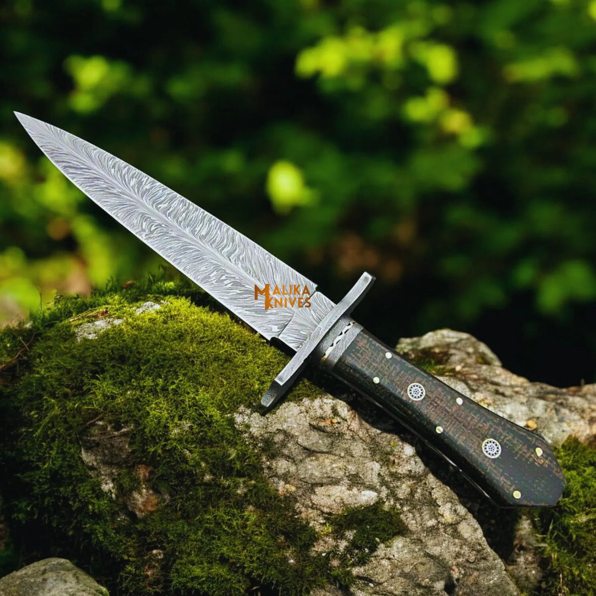Feather Damascus Bowie Knife: Unleash Craftsmanship with a Unique Blade - RFE Marketing Ventures