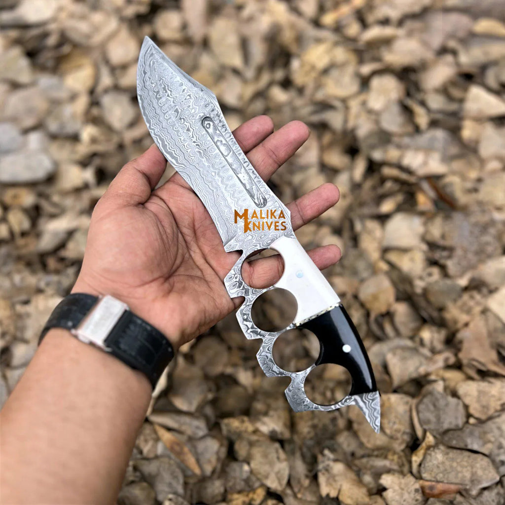 Experience Precision and Style with the Damascus Knuckle Bowie Knife - RFE Marketing Ventures