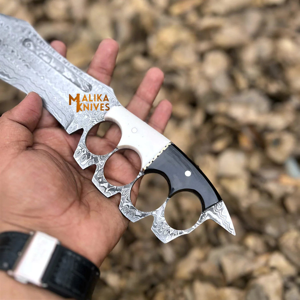 Experience Precision and Style with the Damascus Knuckle Bowie Knife - RFE Marketing Ventures
