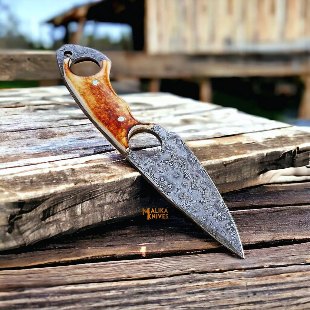 Crafted Excellence: Ringtail Damascus Hunting Knife for Ultimate Performance - RFE Marketing Ventures