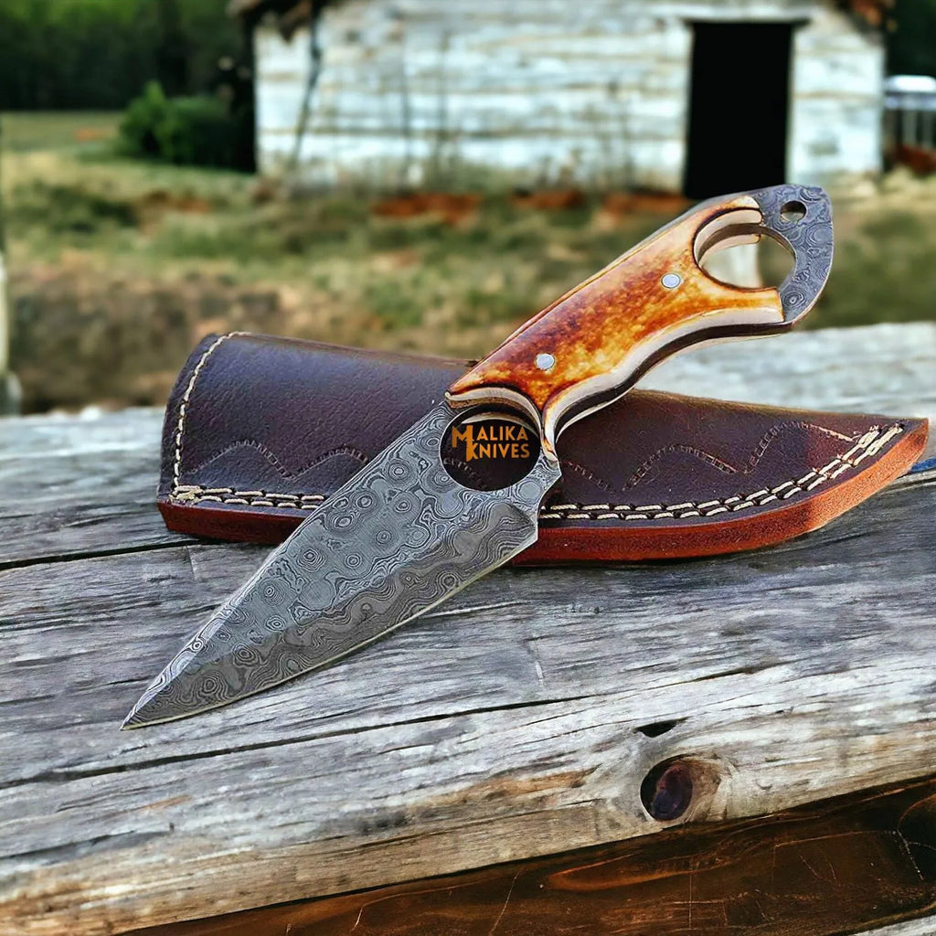 Crafted Excellence: Ringtail Damascus Hunting Knife for Ultimate Performance - RFE Marketing Ventures