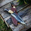 Premium D2 Steel Bowie Knife - Unleash Your Adventurous Spirit with a Camel Bone & Bull Horn Handle