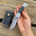 Custom Handmade Folding Knife - Exquisite Craftsmanship with Ram Horn Handle