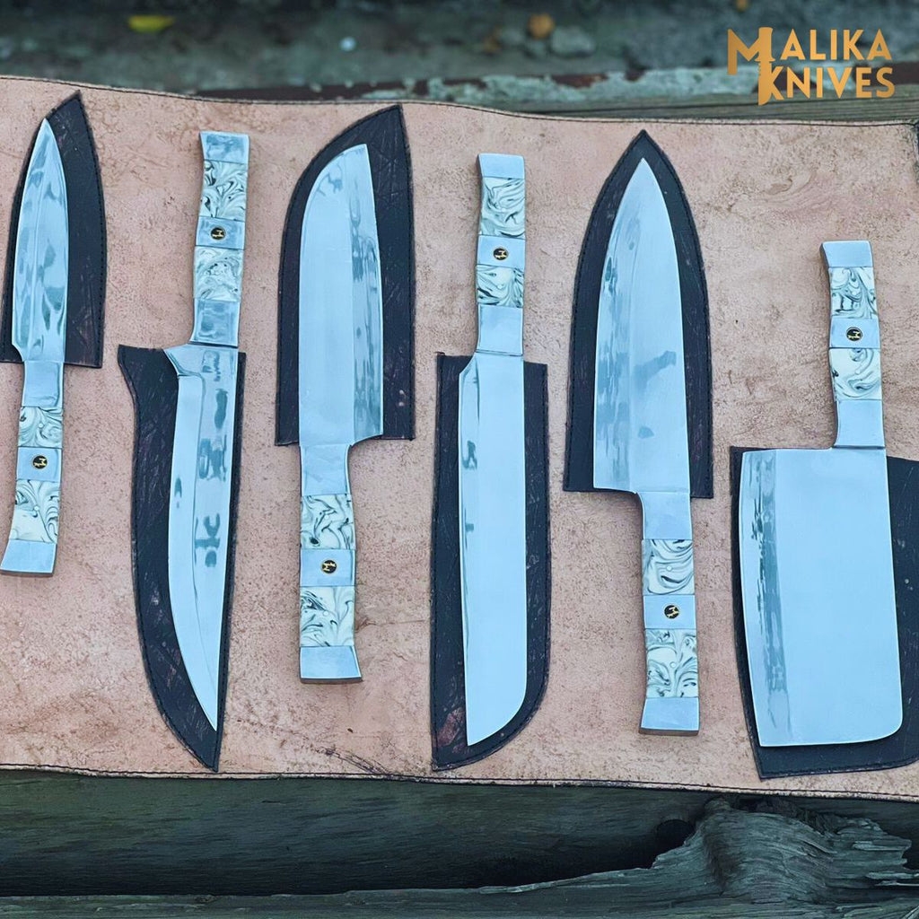 Experience Culinary Excellence with the Malika Kitchen Knife Set: Premium Black & White Collection - RFE Marketing Ventures
