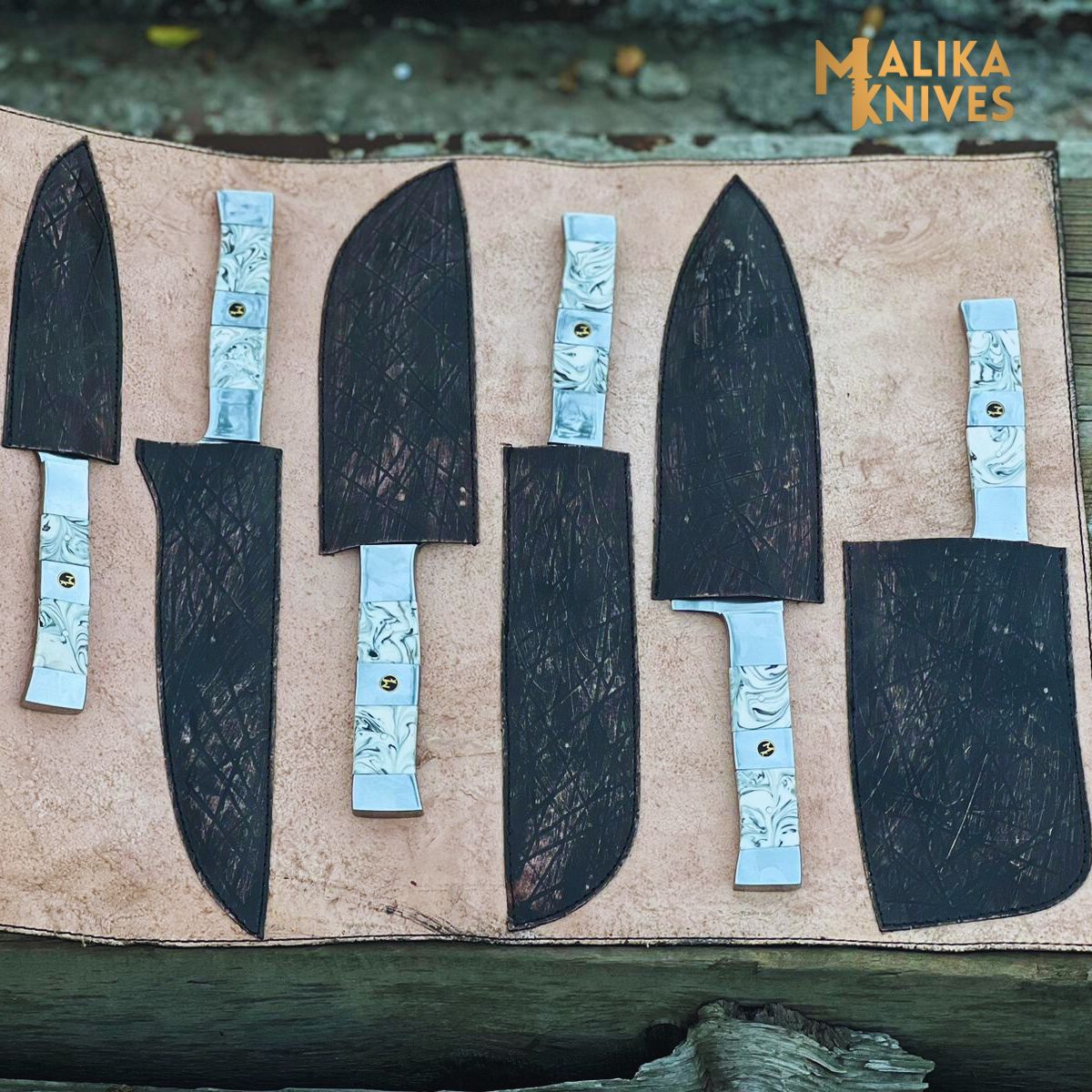 Experience Culinary Excellence with the Malika Kitchen Knife Set: Premium Black & White Collection - RFE Marketing Ventures