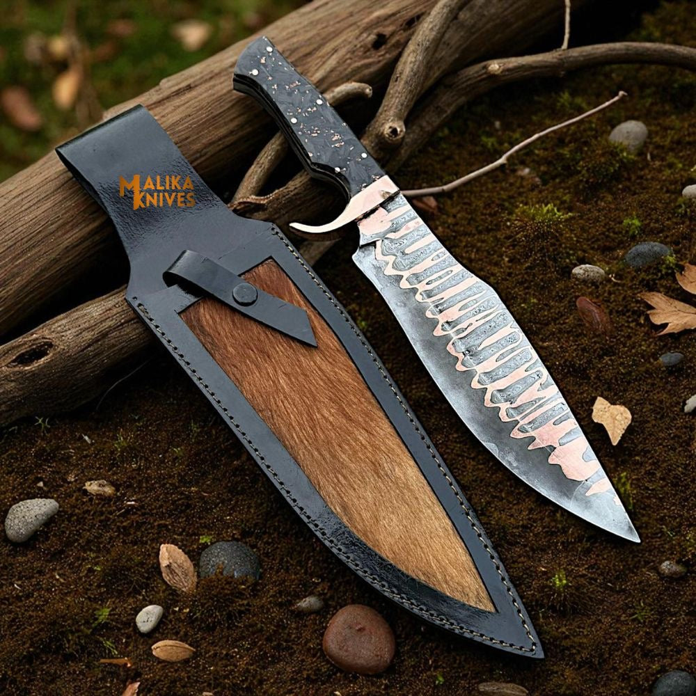 Exquisite Copper Damascus Bowie Knife – A Masterpiece for Collectors and Adventurers - RFE Marketing Ventures