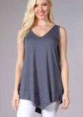 Flattering Sleeveless Tunic in Slate Grey - Made in USA