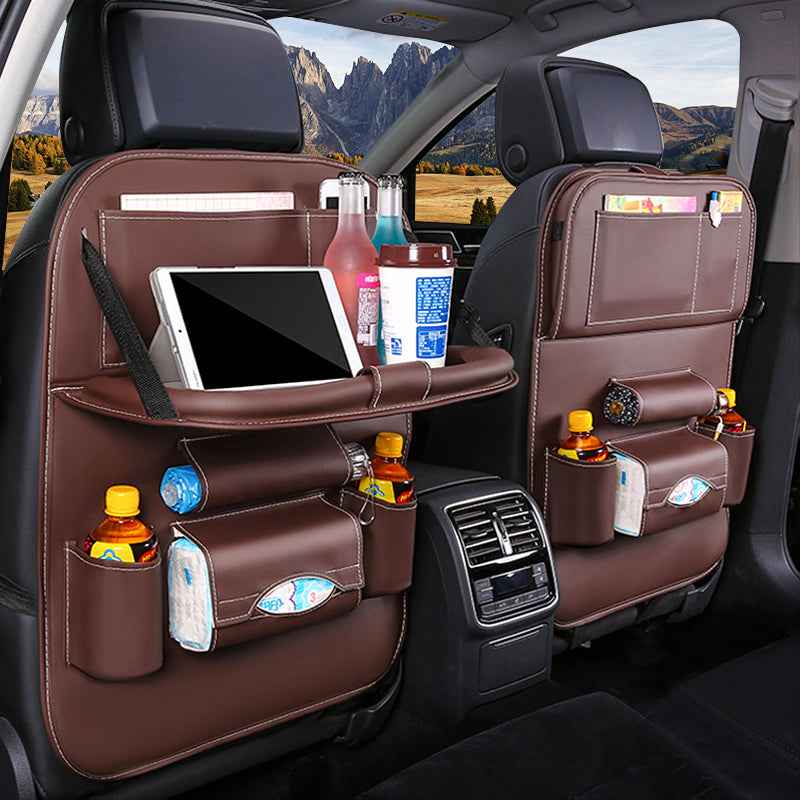 Car Back Seat Organizer Storage Bag with Foldable Table