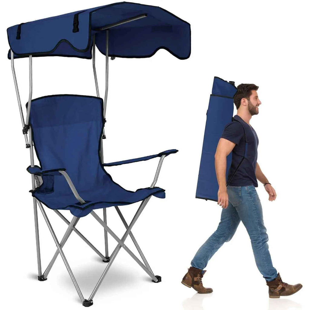 Camping Chair with Canopy for Ultimate Outdoor Comfort - RFE Marketing Ventures