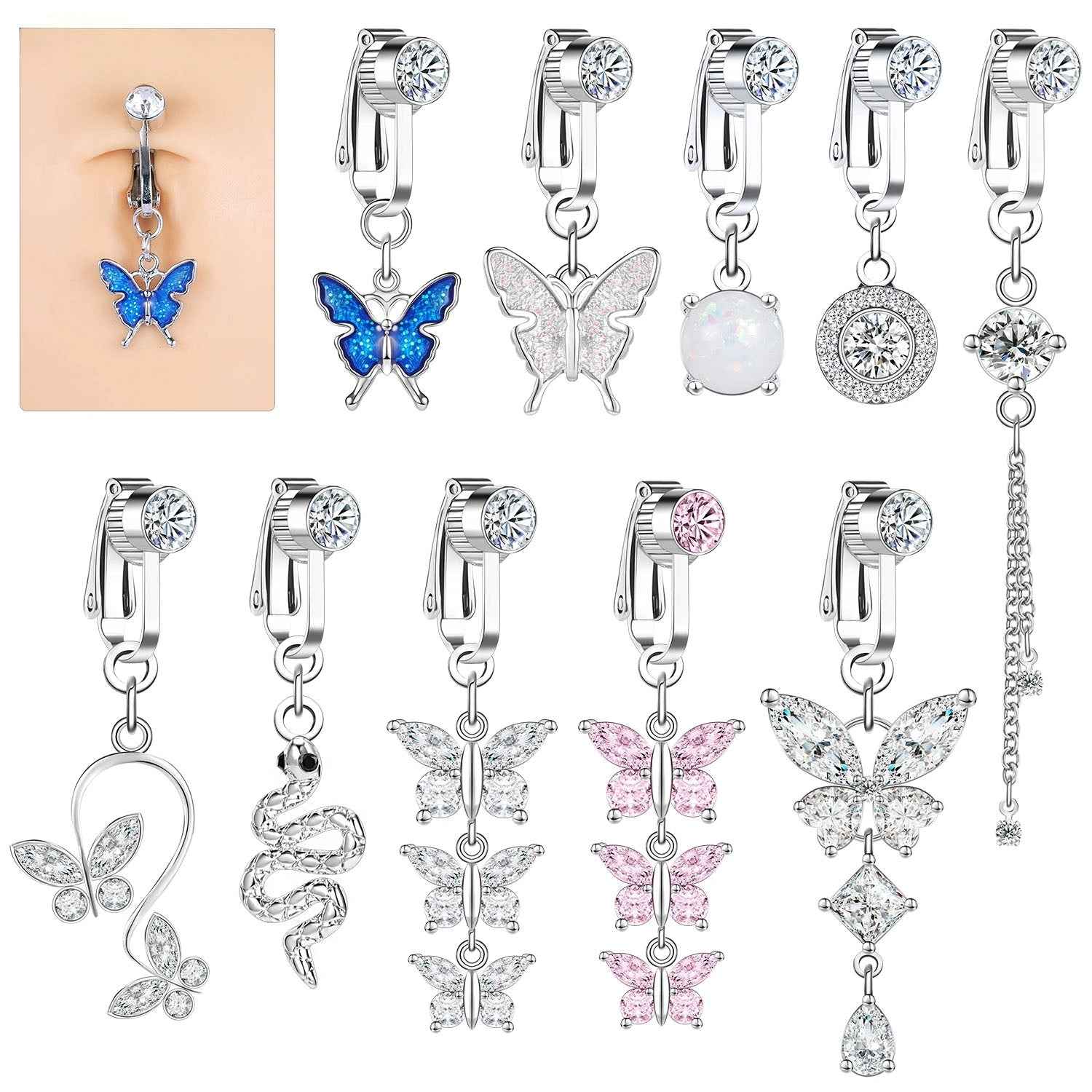 Clip-On Belly Button Piercing for Effortless Style and Comfort