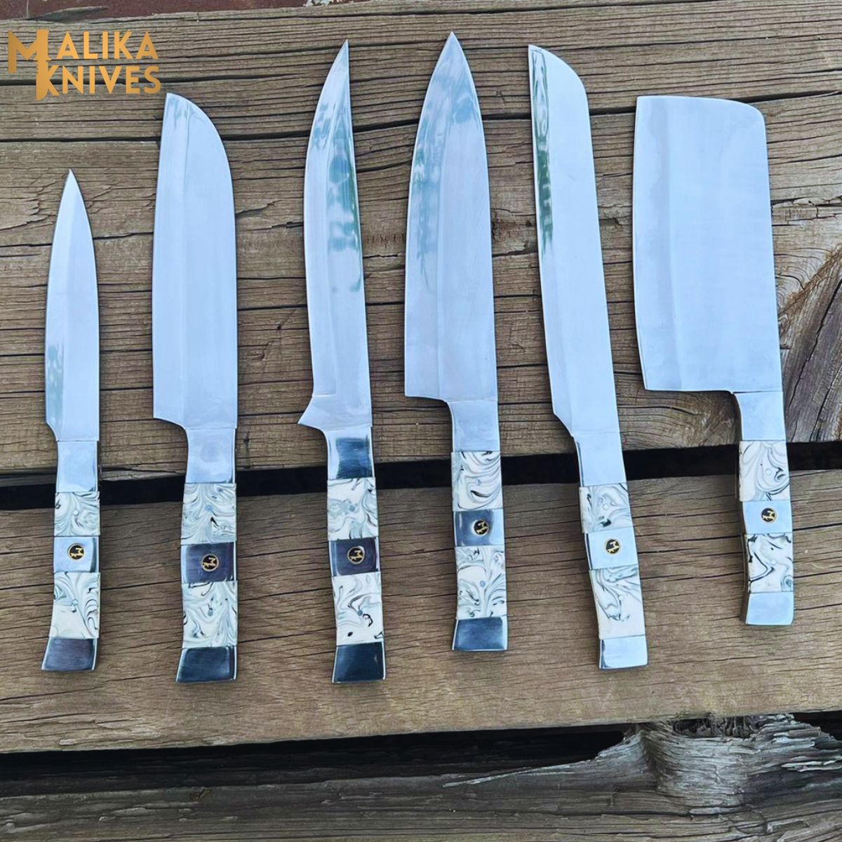 Experience Culinary Excellence with the Malika Kitchen Knife Set: Premium Black & White Collection - RFE Marketing Ventures