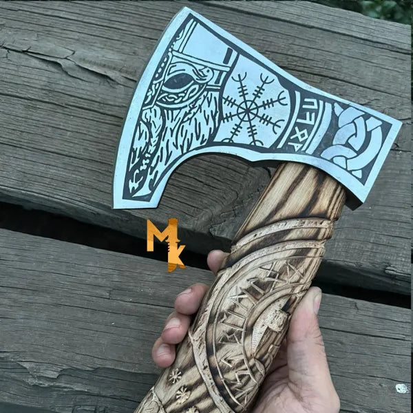 Unleash Your Inner Warrior with the Helm of Awe: Premium Viking Battle Axe - RFE Marketing Ventures
