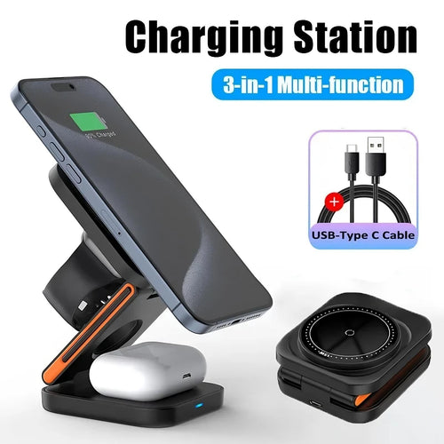 3 in 1 Foldable Charging Station - Versatile and Space-Saving Solution - RFE Marketing Ventures