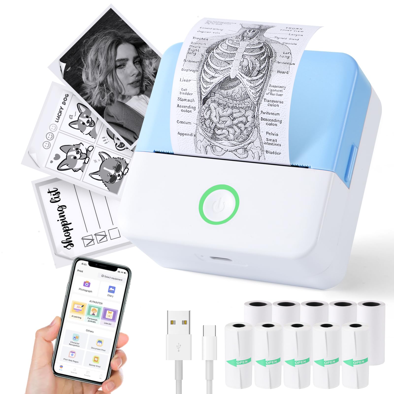 Pocket Thermal Printer: Compact Wireless Sticker & Label Maker with Bluetooth