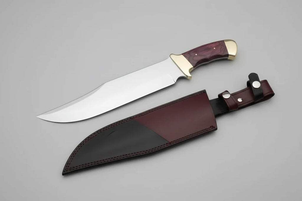 Texas Bowie Knife | Exquisite Full Tang Design with Red Pakka Wood Handle - RFE Marketing Ventures