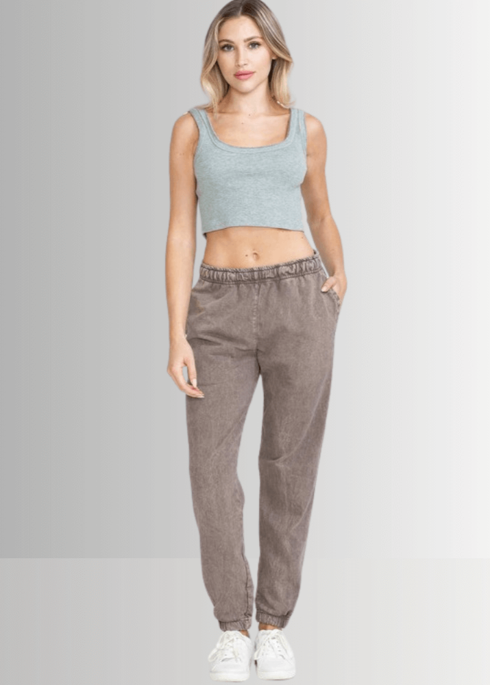 All Day French Terry Desert Taupe Joggers with Pockets