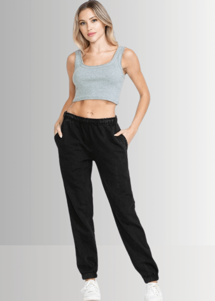 All Day French Terry Pocket Joggers in Dark Ash Grey