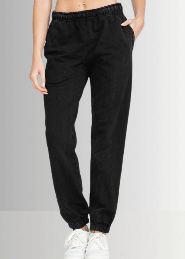 All Day French Terry Joggers Black - Stylish Pocket Joggers for Comfort