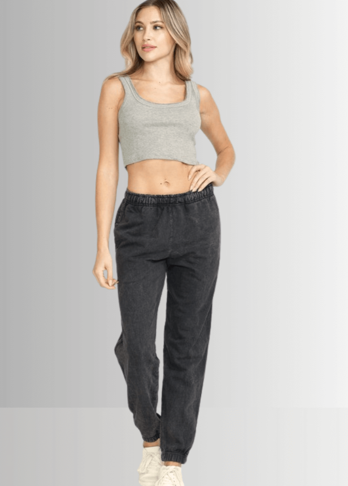 All Day French Terry Light Denim Joggers with Pockets