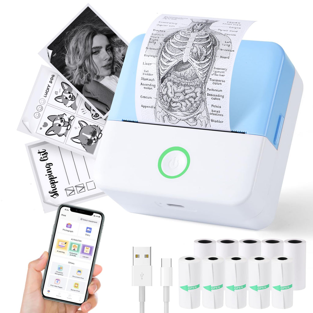 Pocket Thermal Printer: Compact Wireless Sticker & Label Maker with Bluetooth