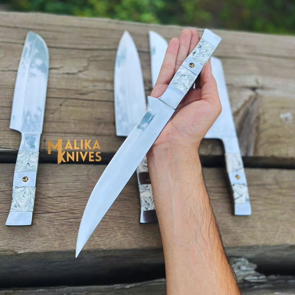 Experience Culinary Excellence with the Malika Kitchen Knife Set: Premium Black & White Collection - RFE Marketing Ventures