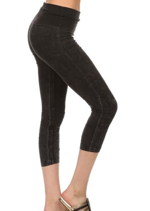 Easy Fit American Cotton Capri Leggings Made in USA for Comfortable Wear