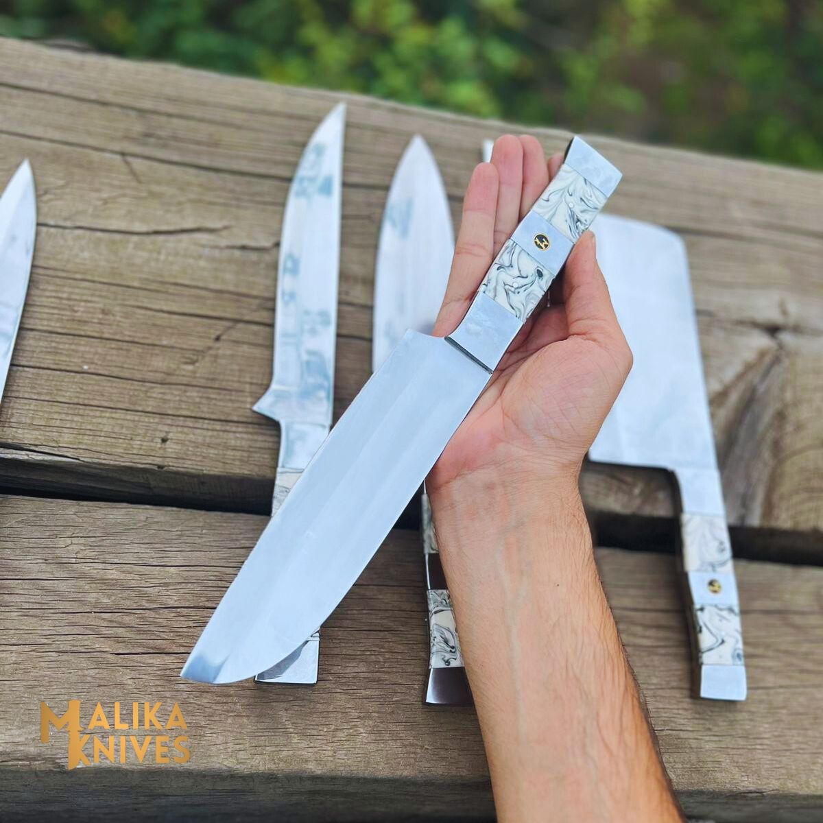 Experience Culinary Excellence with the Malika Kitchen Knife Set: Premium Black & White Collection - RFE Marketing Ventures