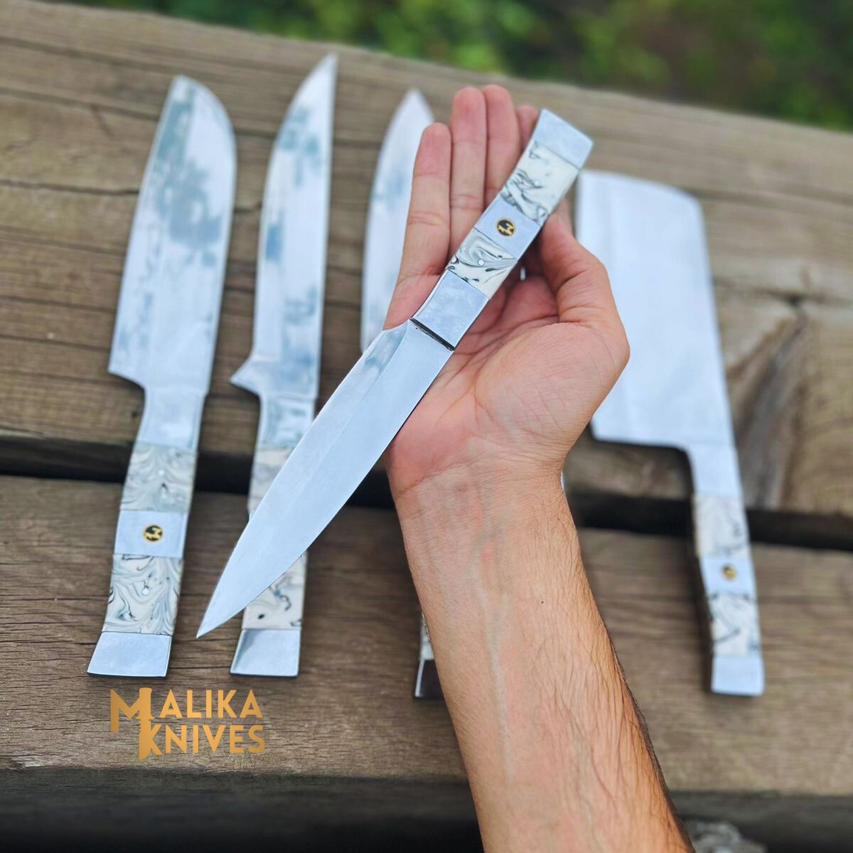 Experience Culinary Excellence with the Malika Kitchen Knife Set: Premium Black & White Collection - RFE Marketing Ventures