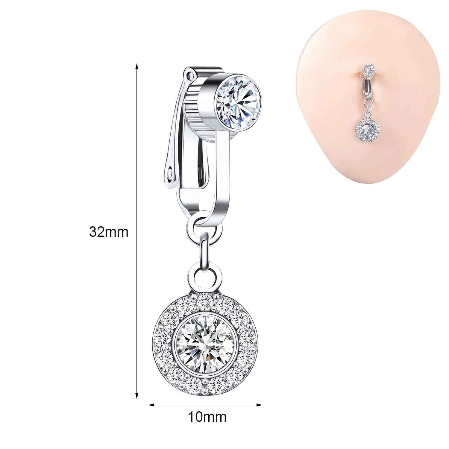 Clip-On Belly Button Piercing for Effortless Style and Comfort