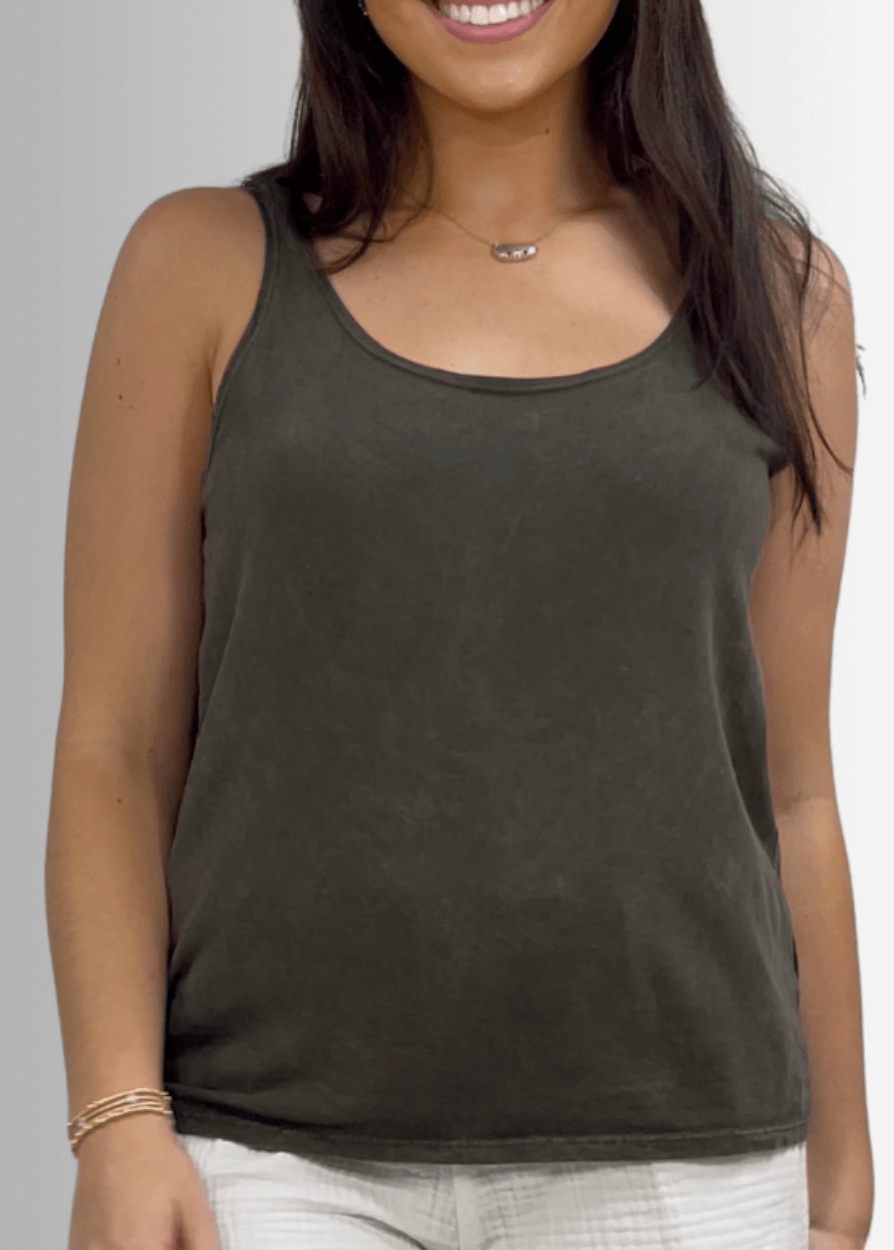 Twenty Four Seven Vintage Black Cotton Tank Top
