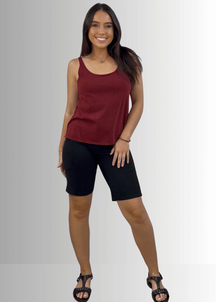 Twenty Four Seven Burnt Red Clay Cotton Tank