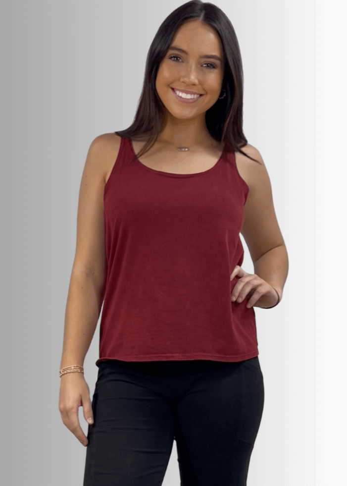 Twenty Four Seven Burnt Red Clay Cotton Tank