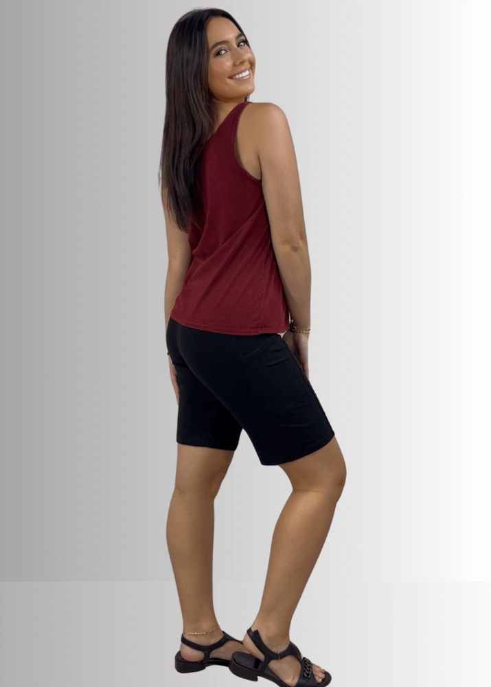 Twenty Four Seven Burnt Red Clay Cotton Tank