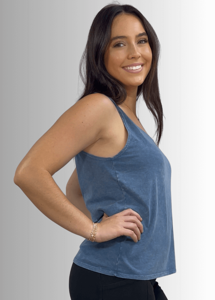 Twenty Four Seven Dark Moss Green Cotton Tank for Everyday Comfort