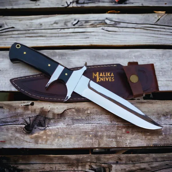 Premium Bowie Knife with Finger Guard - D2 Steel & Micarta Handle - RFE Marketing Ventures
