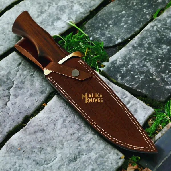 Handforged D2 Steel Bowie Knife with Rosewood Handle - The Perfect Blend of Tradition and Performance - RFE Marketing Ventures