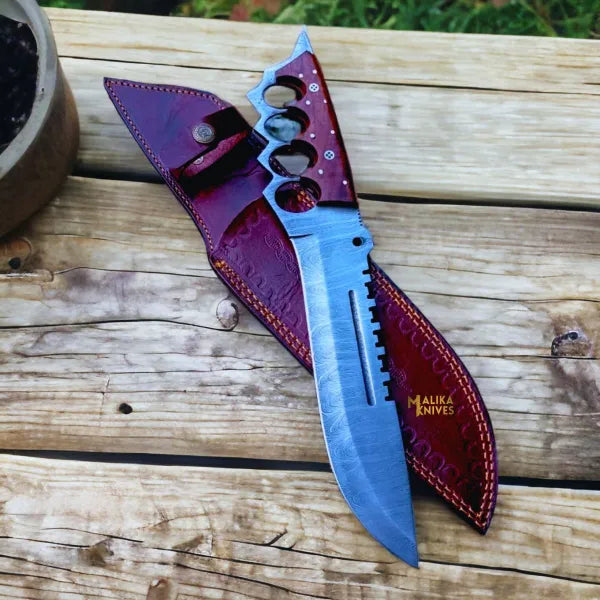 Unleash Your Adventurer Spirit with the Damascus Knuckle Bowie Knife - RFE Marketing Ventures