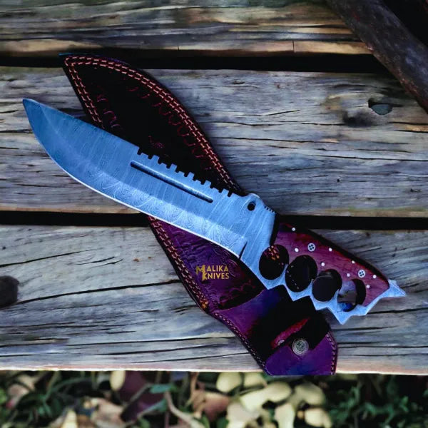 Unleash Your Adventurer Spirit with the Damascus Knuckle Bowie Knife - RFE Marketing Ventures