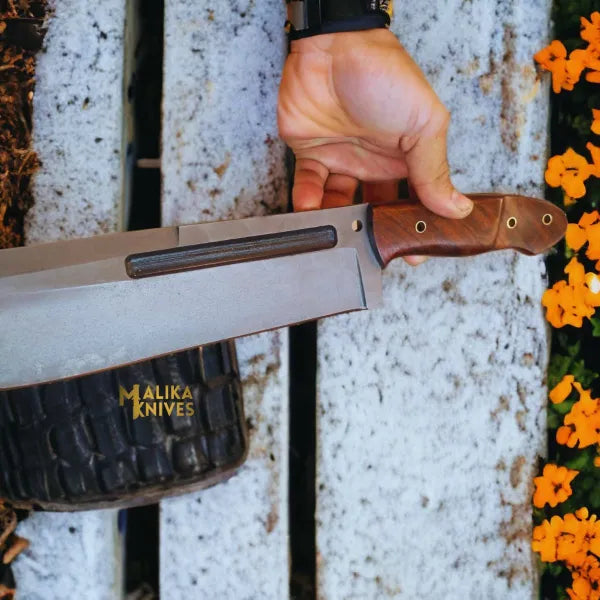 D2 Bowie Knife for Bushcraft | Premium Rosewood Handle & Essential Outdoor Tool - RFE Marketing Ventures